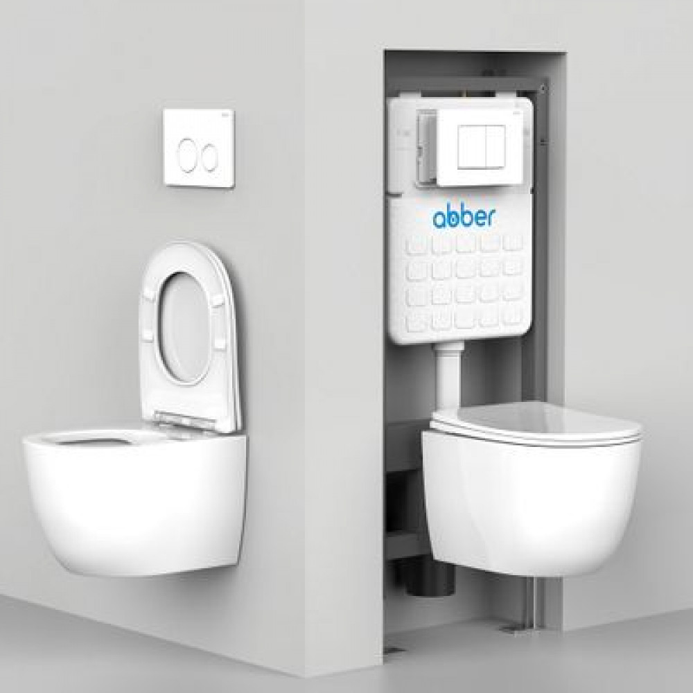 Унитаз ABBER Bequem AC1101MBG подвесной темно-зеленый матовый, безободковый