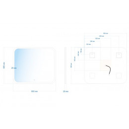 Зеркало ABBER See AG6109S-0.8 с подсветкой, сенсорный выключатель, диммер