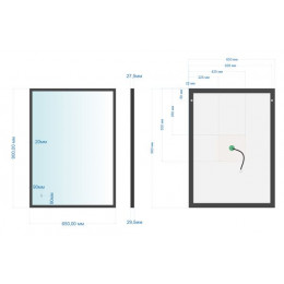 Зеркало ABBER See AG6110SC-0.65 с подсветкой, бесконтактный выключатель, диммер, черный