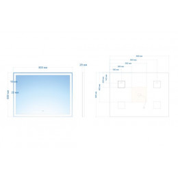 Зеркало ABBER See AG6116S с подсветкой, сенсорный выключатель, диммер