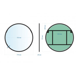 Зеркало ABBER Mond AG6201B без подсветки, металлическая рама, черный