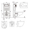 Комплект ABBER унитаз AC1100 белый с инсталляцией AC0105 и кнопкой AC0120 хром, биде AC1150 с инсталляцией AC0101P