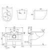Комплект ABBER унитаз AC1100 белый с инсталляцией AC0105 и кнопкой AC0121 хром, биде AC1150 с инсталляцией AC0101P