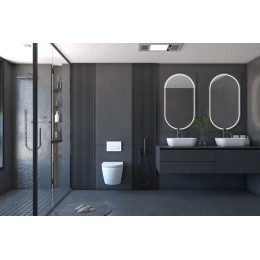 Комплект подвесной унитаз ABBER Bequem AC1100 белый с инсталляцией AC0105 и кнопкой AC0121 хром