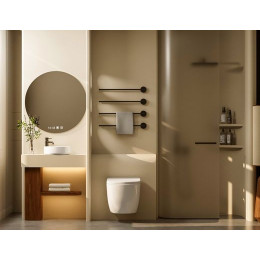 Комплект подвесной унитаз ABBER Bequem AC1100T белый с инсталляцией AC0105 и кнопкой AC0120MMG золото матовое