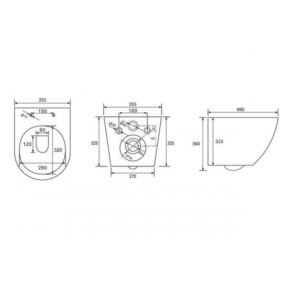 Комплект подвесной унитаз ABBER Bequem AC1100T белый с инсталляцией AC0105 и кнопкой AC0121MMG золото матовое