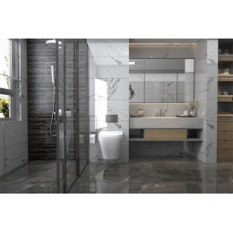 Комплект подвесной унитаз ABBER Rechteck AC1201 белый с инсталляцией AC0105 и кнопкой AC0120MB черный матовый