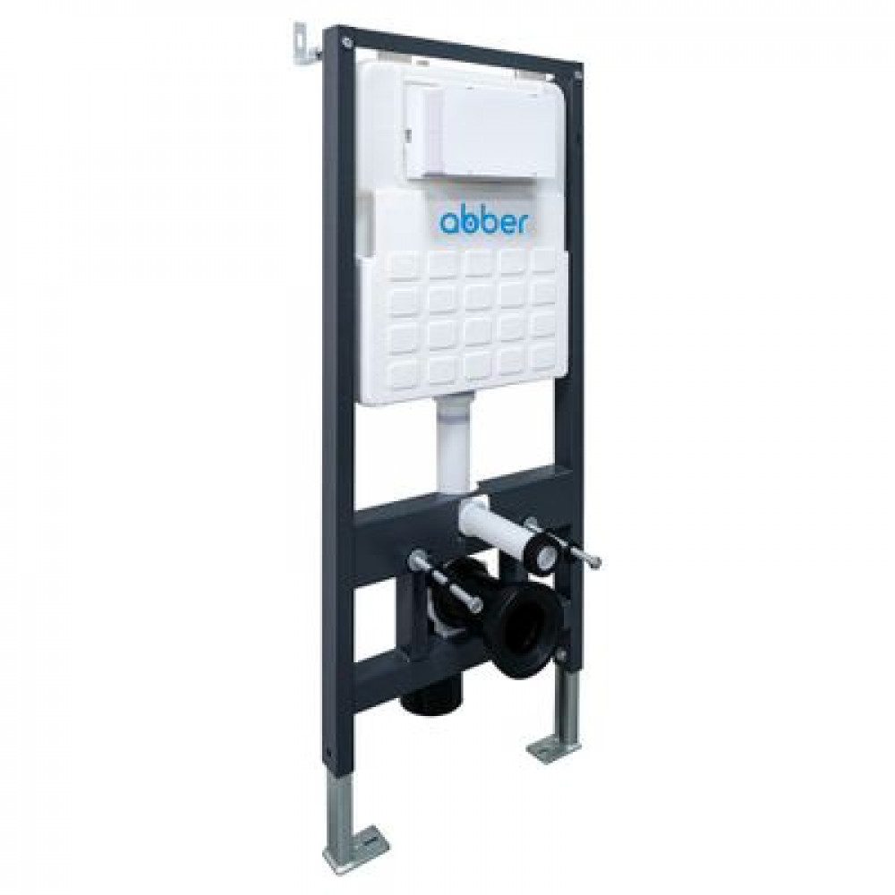Комплект подвесной унитаз ABBER Rechteck AC1201 белый с инсталляцией AC0105 и кнопкой AC0121 хром