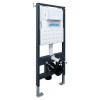 Комплект подвесной унитаз ABBER Rechteck AC1201MB черный матовый с инсталляцией AC0105 и кнопкой AC0120MMG золото матовое