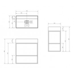 Консоль с раковиной ABBER Stein AS2630 напольная, белая матовая