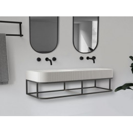 Консоль с раковиной ABBER Stein AS2646 подвесная, белая матовая