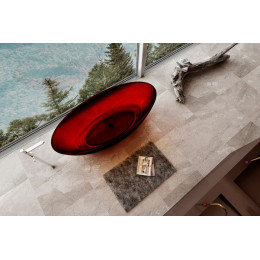 Прозрачная ванна ABBER Kristall AT9702Rubin красная