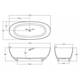 Прозрачная ванна ABBER Kristall AT9703Opal коричневая