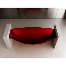 Прозрачная ванна ABBER Kristall AT9704Rubin подвесная красная