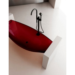 Прозрачная ванна ABBER Kristall AT9704Rubin подвесная красная