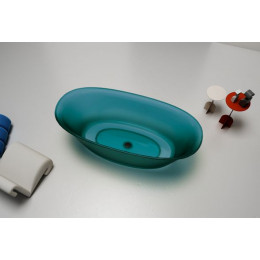 Прозрачная ванна ABBER Kristall AT9707Aquamarin бирюзовая