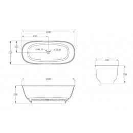Прозрачная ванна ABBER Kristall AT9707Opal коричневая