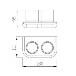 Стакан двойной для зубных щеток ABBER Nord AA1557 хром