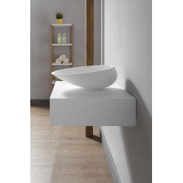 Тумба под раковину ABBER Stein AS1612 подвесная, белая матовая