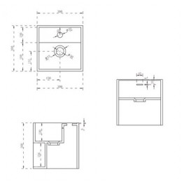 Тумба с раковиной ABBER Stein AS2639 подвесная, белая матовая