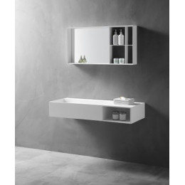 Тумба с раковиной ABBER Stein AS2640-1.0 R подвесная, белая матовая