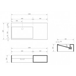 Тумба с раковиной ABBER Stein AS2640-1.0 R подвесная, белая матовая