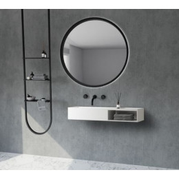 Тумба с раковиной ABBER Stein AS2649-0.8 подвесная, белая матовая