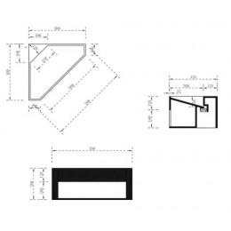 Тумба с раковиной ABBER Stein AS2653 подвесная, угловая, белая матовая