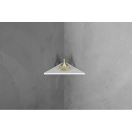 Угловая полочка для ванной комнаты ABBER Stein AS1652L белая матовая