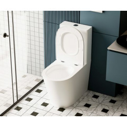 Унитаз ABBER Bequem AC1112TMW компакт белый матовый, безободковый, смыв торнадо