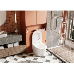 Унитаз ABBER Bequem AC1113 приставной белый, безободковый