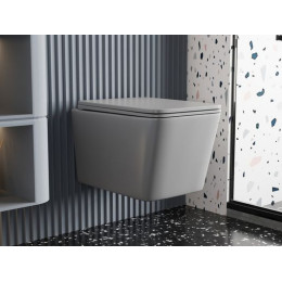 Унитаз ABBER Rechteck AC1201MG подвесной серый матовый, безободковый