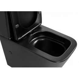 Унитаз ABBER Rechteck AC1210TMB компакт черный матовый, безободковый, смыв торнадо