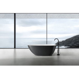 Ванна из искусственного камня ABBER Dortmund AM9911BW черно-белая матовая