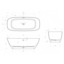 Ванна из искусственного камня ABBER Stein AS9612-1.7 белая матовая