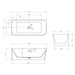 Ванна из искусственного камня ABBER Stein AS9621-1.7 L белая матовая