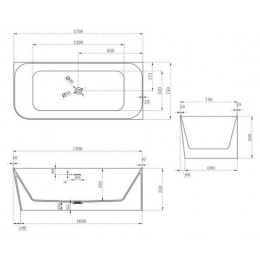Ванна из искусственного камня ABBER Stein AS9621-1.7 R белая матовая