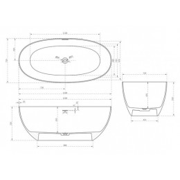 Ванна из искусственного камня ABBER Stein AS9624-1.5 белая матовая
