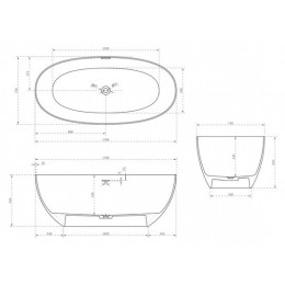 Ванна из искусственного камня ABBER Stein AS9624-1.7 белая матовая