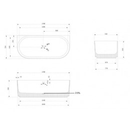 Ванна из искусственного камня ABBER Stein AS9630 белая матовая