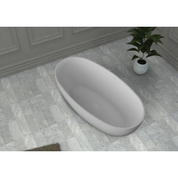 Ванна из искусственного камня ABBER Stein AS9641-1.3 белая матовая