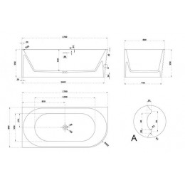 Ванна из искусственного камня ABBER Stein AS9651 L белая матовая