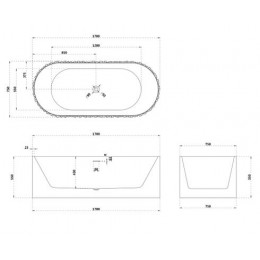 Ванна из искусственного камня ABBER Stein AS9653 белая матовая