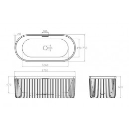 Ванна из искусственного камня ABBER Stuttgart AM9925B черная матовая
