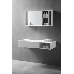 Зеркальный шкаф ABBER Stein AS6639 белый матовый