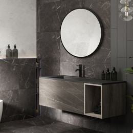 Зеркало ABBER Mond AG6201B без подсветки, металлическая рама, черный