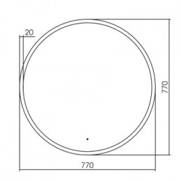 Зеркало ABBER Mond AG6204SCG-0.77 с подсветкой, бесконтактный выключатель, диммер, золото