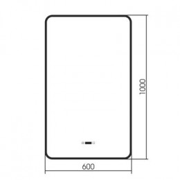 Зеркало ABBER See AG6114SWHB с подсветкой, бесконтактный выключатель, диммер, часы, подогрев, черный