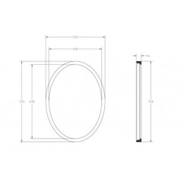Зеркало для ванной ABBER Stein AS6610BR с подсветкой, коричневое