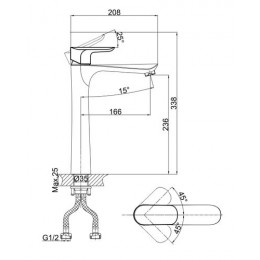 Смеситель для раковины высокий DK Venice Baciano (DA1032001)